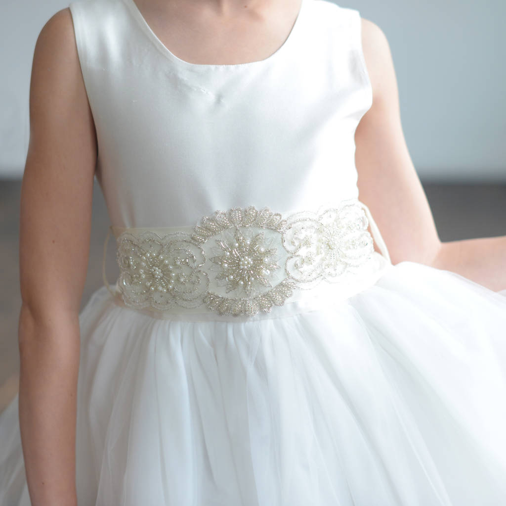 A Pure Silk Or Satin Flower Girl Dress, 1 of 4