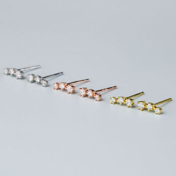 Sterling Silver Crystal Constellation Stud Earrings, 3 of 6