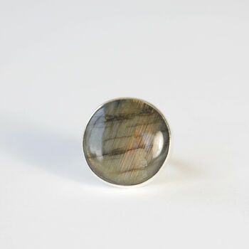 Labradorite Round Gemstone Ring Set In Sterling Silver, 4 of 6