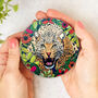 Round Coaster Wild Cat Leopard Heat And Stain Proof, thumbnail 1 of 9