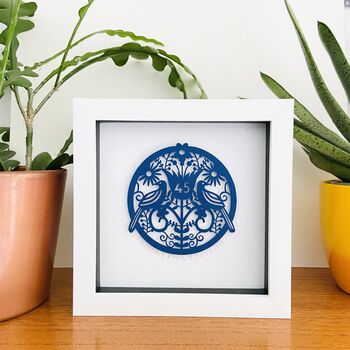 Personalised 45th Sapphire Anniversary Framed Paper Cut, 3 of 12