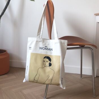 Woman Canvas White Tote Bag, 2 of 7