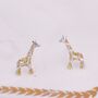 Giraffe Stud Earrings In Sterling Silver, thumbnail 7 of 11