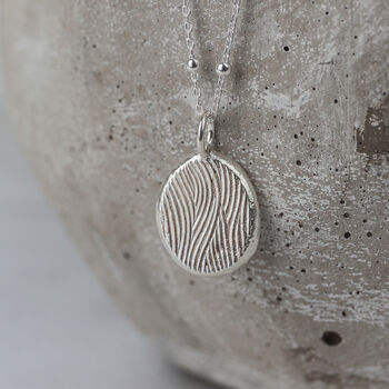 Sterling Silver Large Textured Nugget Pendant, 3 of 5