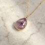 Waterproof Amethyst Teardrop Necklace, thumbnail 1 of 5