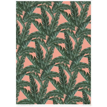 Tropical Pink Banana Leaf Wrapping Paper, 2 of 3