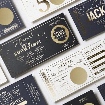 Personalised Concert Ticket Gift Voucher Scratch Reveal, 9 of 9