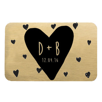 Personalised Heart And Date Couples Wallet Card, 4 of 8