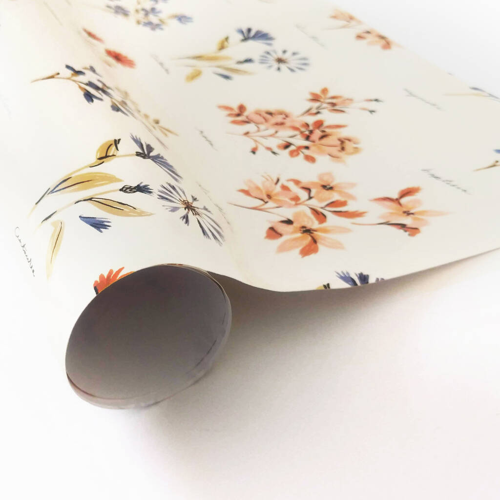 Wildflower Identification Wrapping Paper Sheet By Annie Dornan-Smith ...