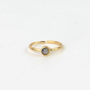 Silver Plated Gemstone Adjustable Ring, 2 of 11
