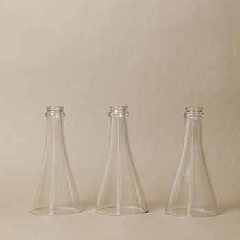 Set Of Three Wine Bottle Candlesticks With Candles, 3 of 12