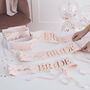 Pink And Rose Gold Team Bride Hen Party Sashes Six Pack, thumbnail 1 of 2