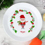 Personalised Christmas Toadstool Santa Plastic Plate, thumbnail 1 of 4