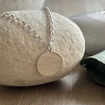 Life Is Better With You Charm Sterling Silver Necklace, 2 of 4