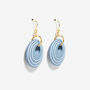 Two Toned Blue Stripey Circular Earrings, thumbnail 4 of 6