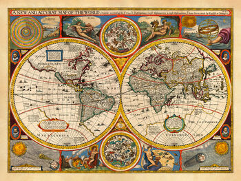 Personalised Rare 1651 Vintage Colour World Map, 2 of 5