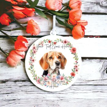 Personalised Beagle Floral Keepsake Gift, 2 of 2