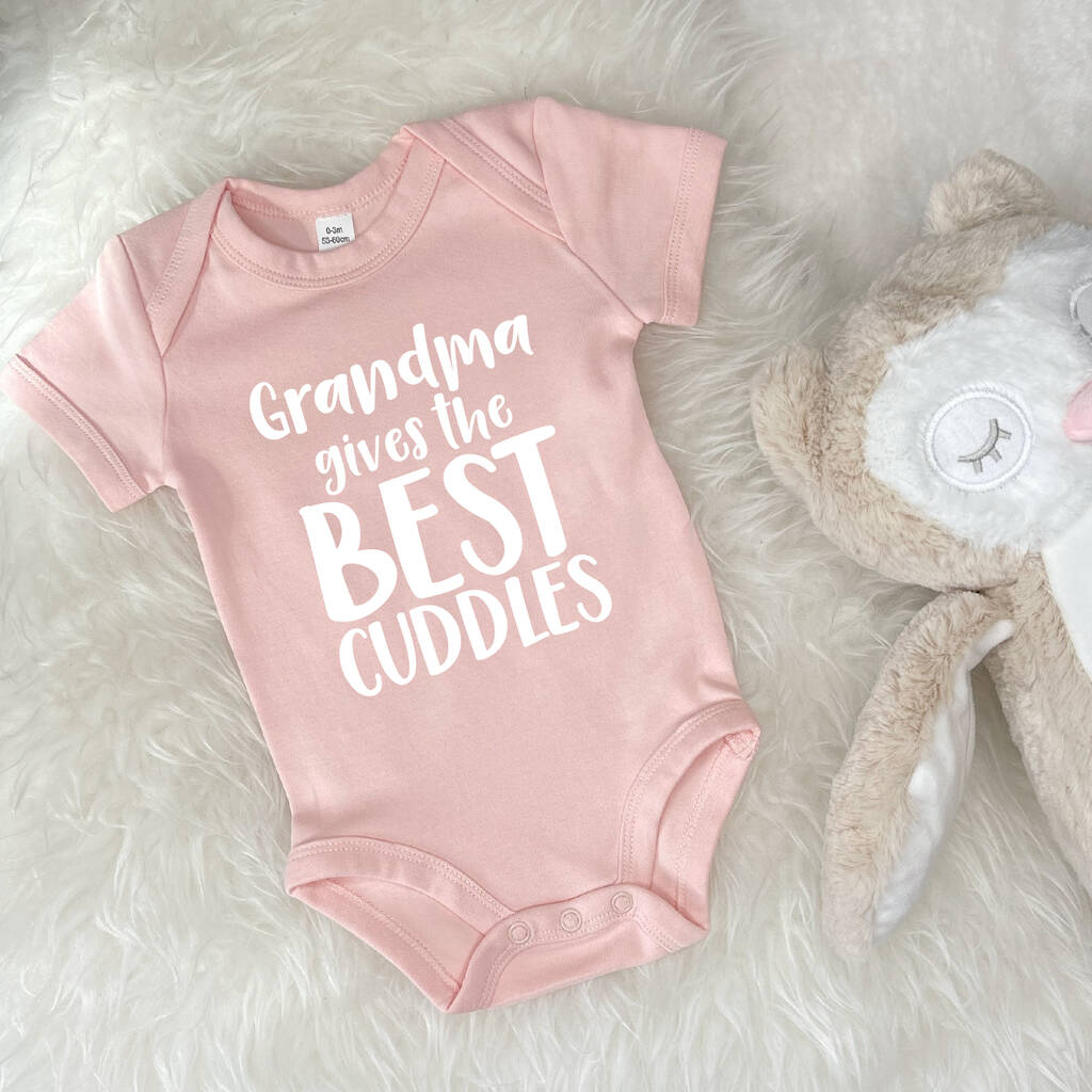 Grandma Gives The Best Cuddles Personalised Babygrow, 1 of 9