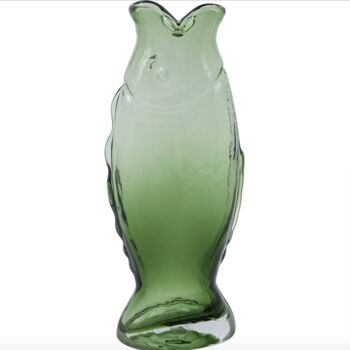 Hand Blown Green Glass Fish Vase, 3 of 3