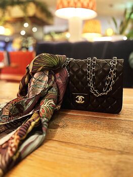 Limited Edition Mozambique Tropical Animals And Art Nouveau Leaves 100% Silk Satin Scarf, 4 of 7