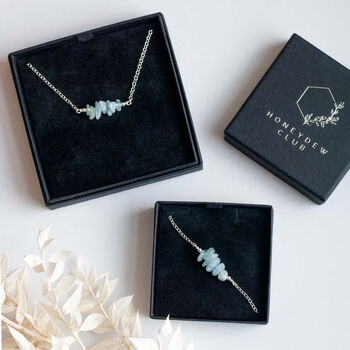 Sterling Silver Aquamarine Birthstone Necklace, 5 of 6
