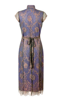 Lace Dress With Sweetheart Neckline In Bronze Lace, 3 of 3