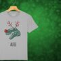 Rudolphasaurus Rex Dinosaur Personalised Kids Christmas T Shirt, thumbnail 1 of 12