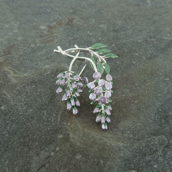 Wisteria Lilac Flower Brooch, 2 of 4