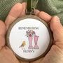 Personalised Robin Welly Boot Hoop Christmas Decoration, thumbnail 2 of 9