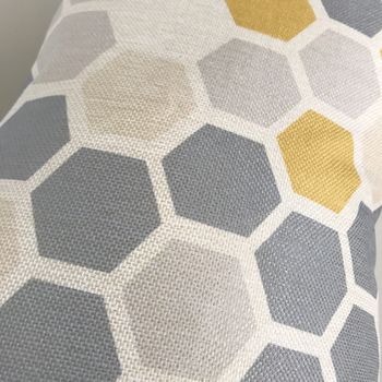 Yellow And Grey Hexagon Cushion Cover, 2 of 2