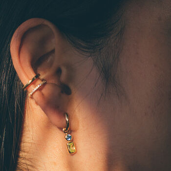 Sterling Silver Double Band Small Single Ear Cuff, 2 of 7