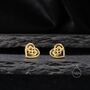 Celtic Knot Heart Stud Earrings In Sterling Silver, thumbnail 4 of 10