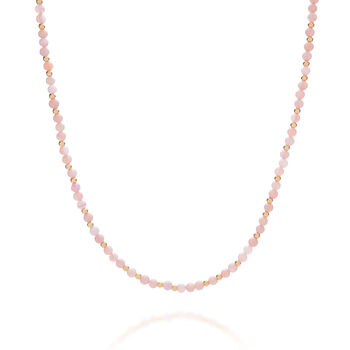 Jewel Bead Pink Opal Birthstone Necklace October, 3 of 4