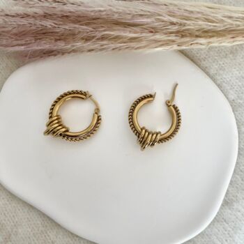 Large Gold Hoop Earrings, Chunky Gold Hoops, 5 of 6
