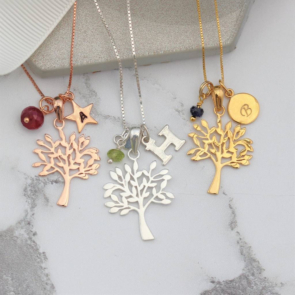 Personalised Tree Of Life Necklace With Birthstone, 1 of 12