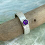 Amethyst February Birthstone Ring Textured Sterling Silver, thumbnail 6 of 11