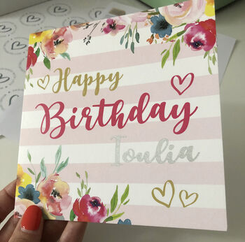 Superstar Pink Floral Birthday Card, 5 of 5