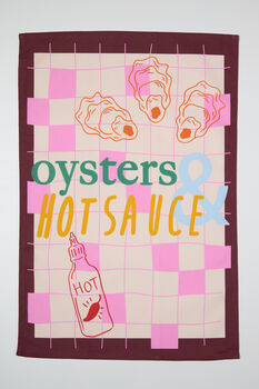Oysters And Hot Sauce Tea Towel, 3 of 3