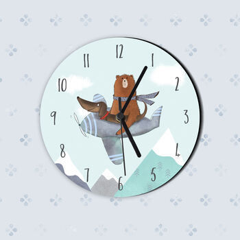 Woodland Bear And Dachshund Clock, 2 of 6