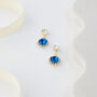 Royal Blue Swarovski Crystal Snow Drop Earrings, thumbnail 3 of 6