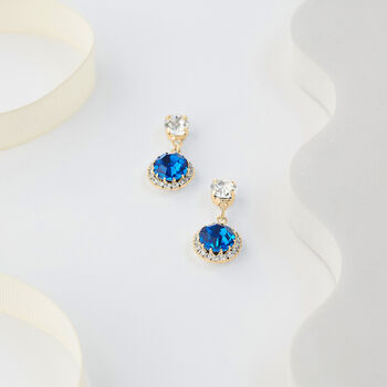 Royal Blue Swarovski Crystal Snow Drop Earrings, 3 of 6