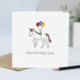 Unicorn Birthday Card With Name And Age, thumbnail 4 of 4
