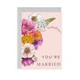 Floral Brights 'You're Married' Botanical Card, thumbnail 2 of 3