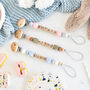 Personalised Dummy Clip – Silicone And Wood Soother Holder, thumbnail 1 of 7