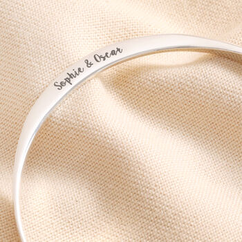 Personalised Hammered Sterling Silver Bangle, 5 of 5