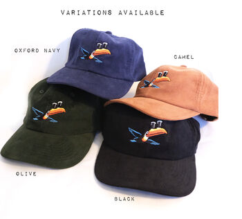 Vintage Toucan Embroidered Corduroy Hat, 6 of 7