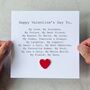 Personalised Fiancé Crochet Heart Valentine's Day Card, thumbnail 1 of 3