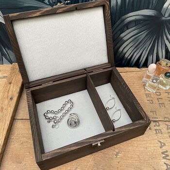 Personalised Aluminium Message Wooden Jewellery Box, 8 of 11