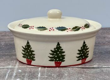 Christmas Tree Patterned Butter Dish, 3 of 3