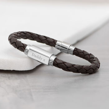 Personalised Luxury Men's Leather Bracelet, 6 of 12